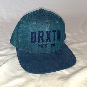 Brixton snap back, suede/corduroy brim, denim hat material